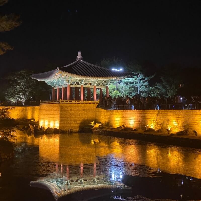 경주 동궁과월지 야경 측면
